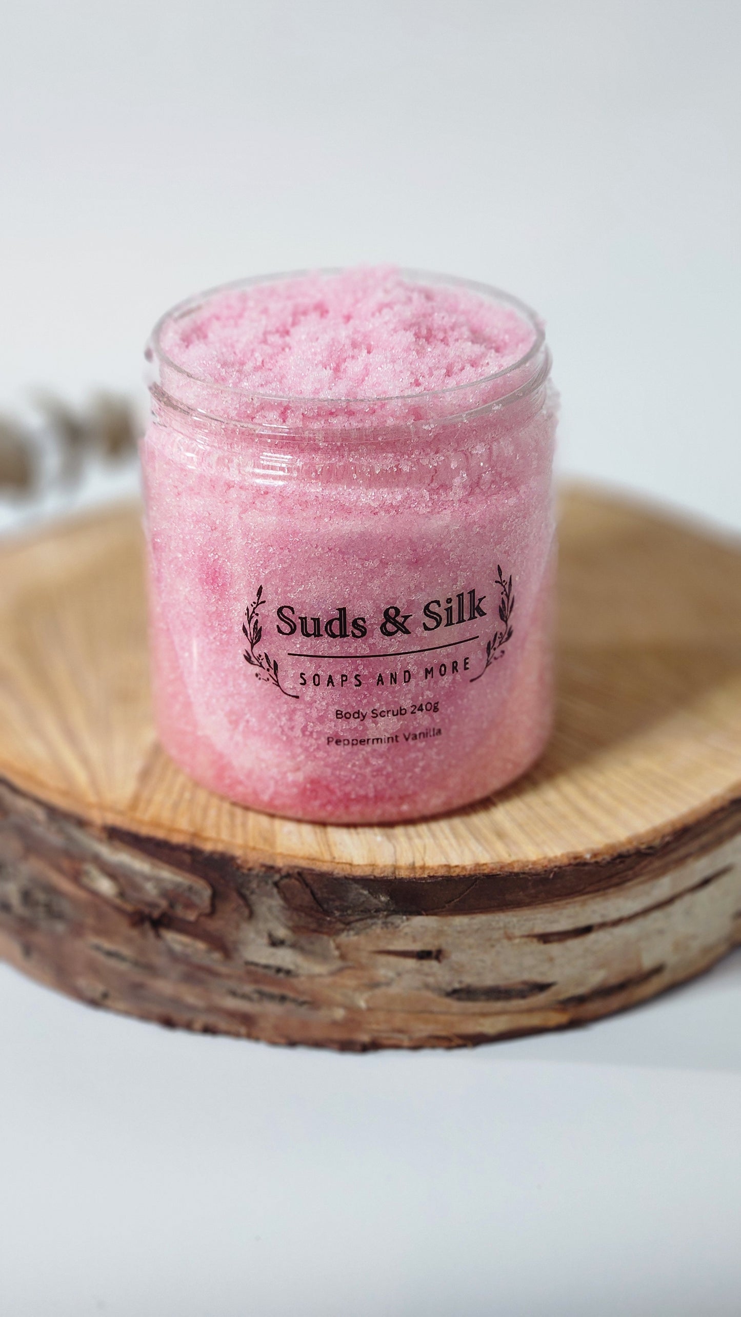 Peppermint Vanilla Exfoliating Scrub in a Jar