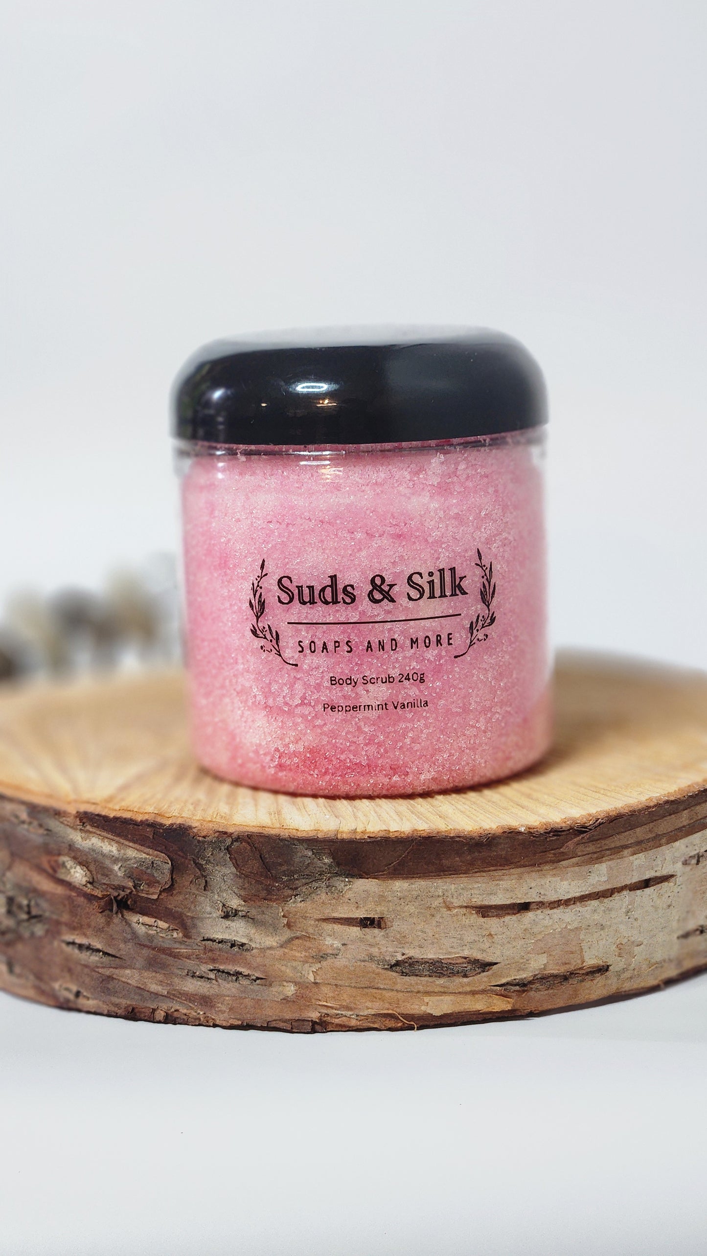 Peppermint Vanilla Exfoliating Scrub in a Jar